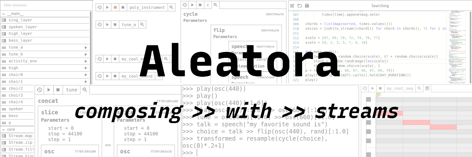 Aleatora: composing with streams
